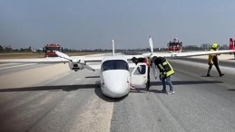 Adana’da eğitim uçağı gövdesinin üzerine iniş yaptı