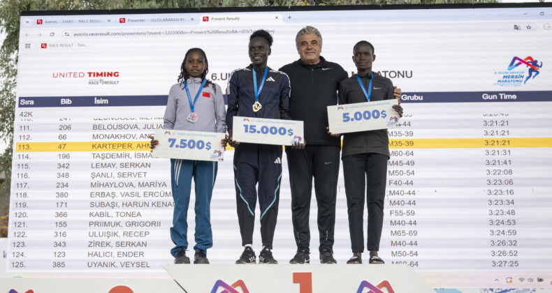 Uluslararası Mersin Maratonu’nda ödüller verildi